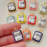 Enamel Square Charm