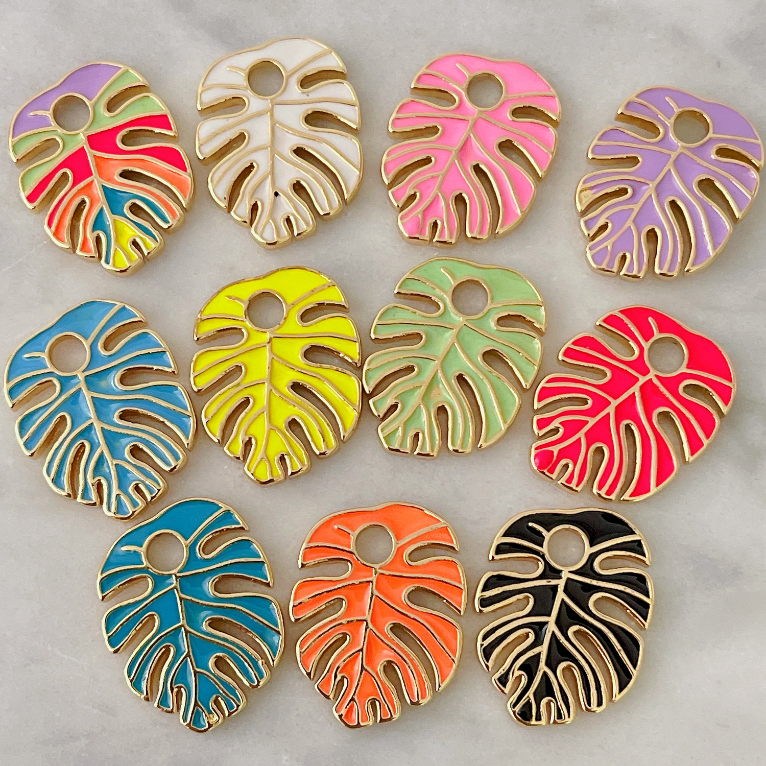 Enamel Leaf Charm