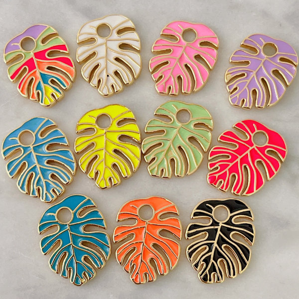 Enamel Leaf Charm