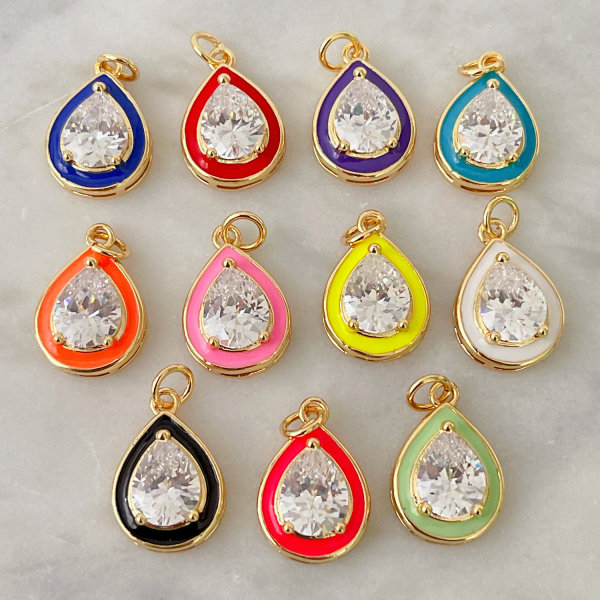 Water Drop Enamel Charm
