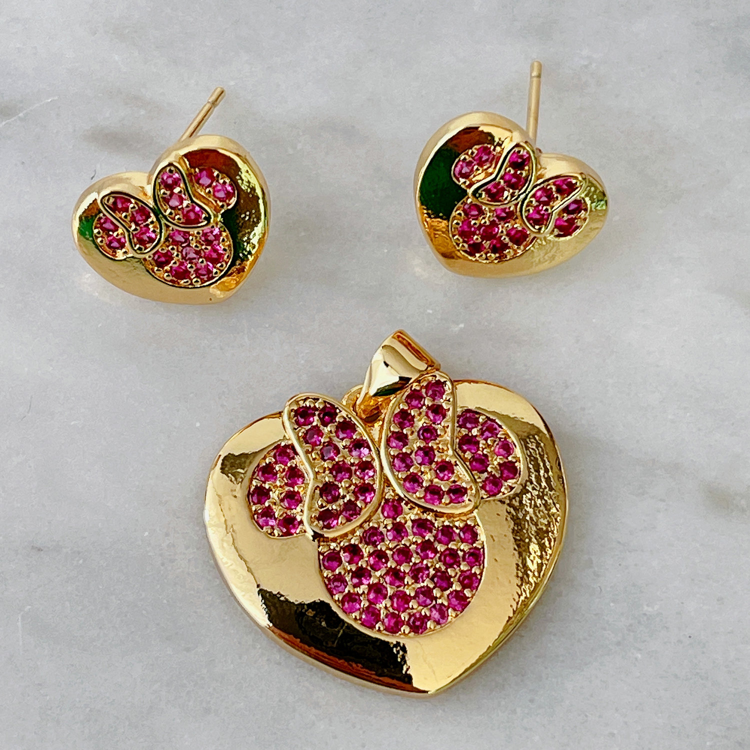 Red bear paw Set Earrings