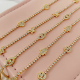 Pave Smile Star Heart Necklace