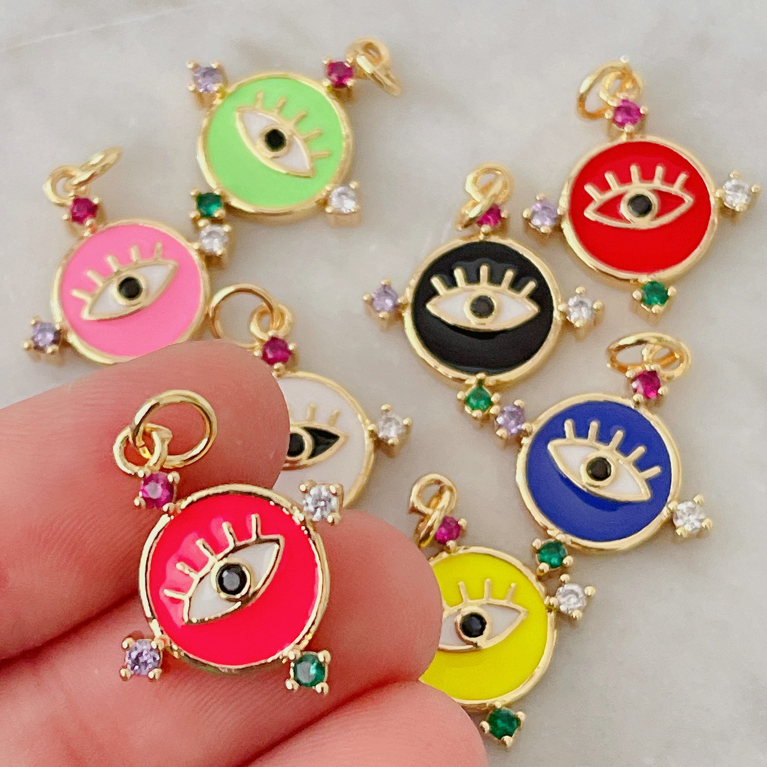 Small Enamel Eye Charm
