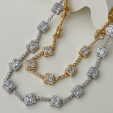 Pave Square Necklace