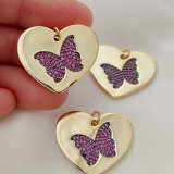 Red butterfly Round Charm