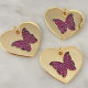 Red butterfly Round Charm