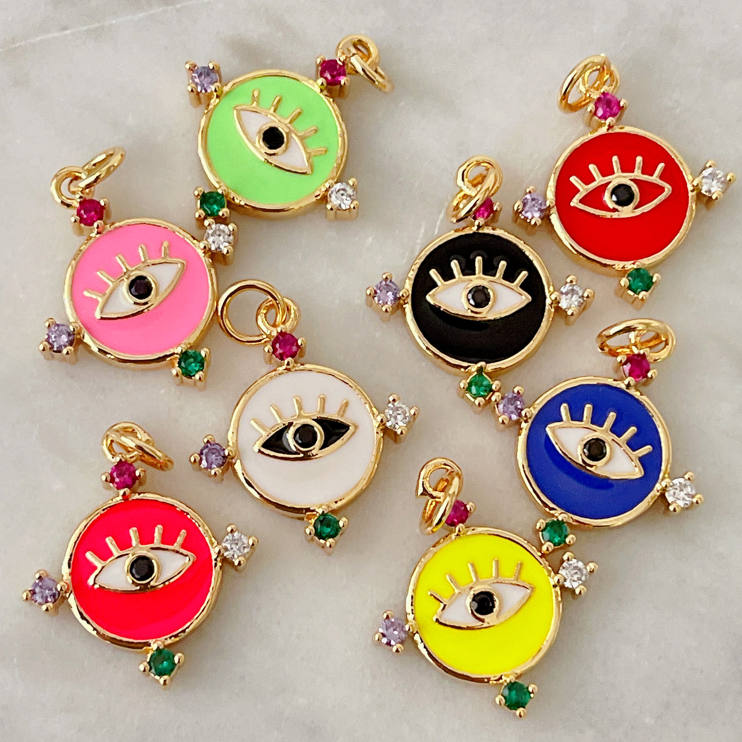 Small Enamel Eye Charm