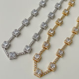 Pave Square Necklace