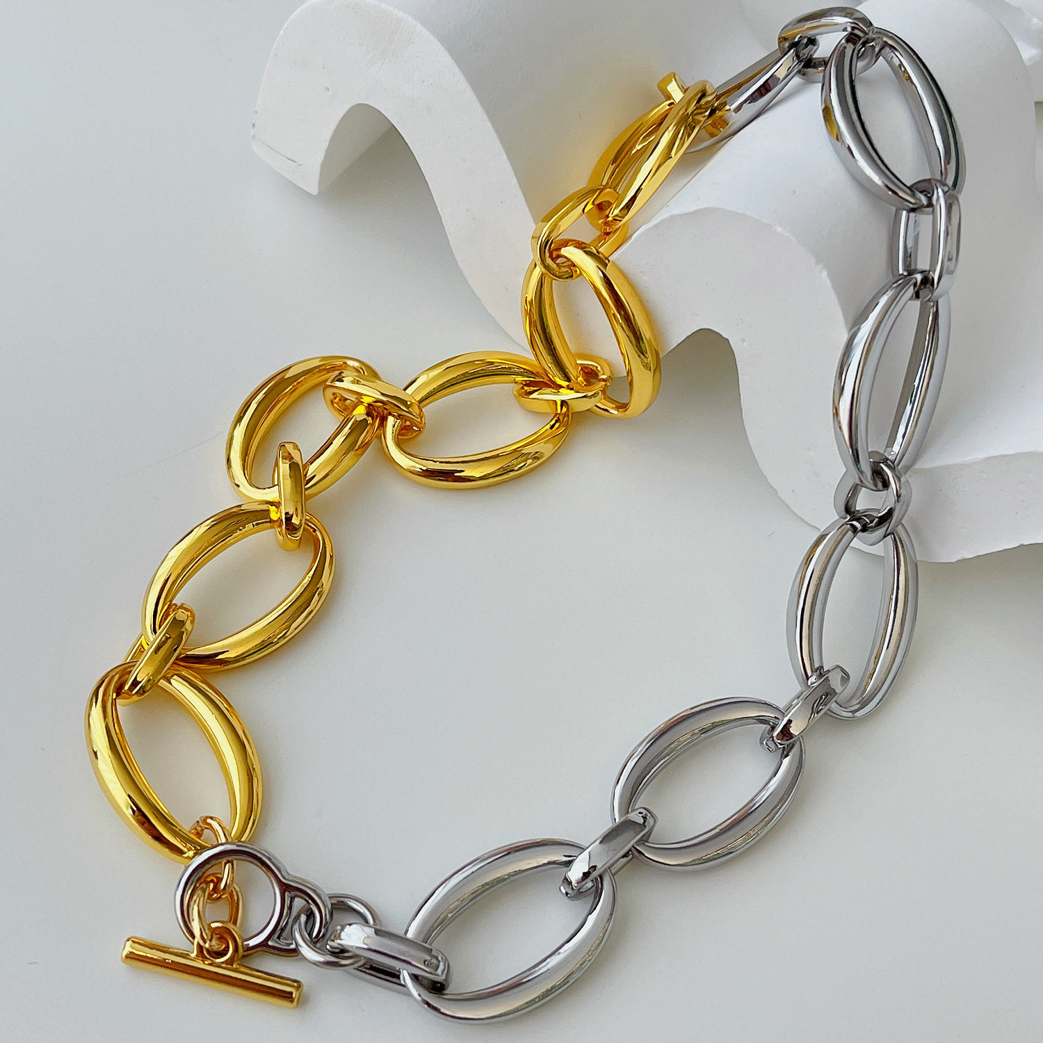 High Quality Gold And Silver Color Chain Necklace