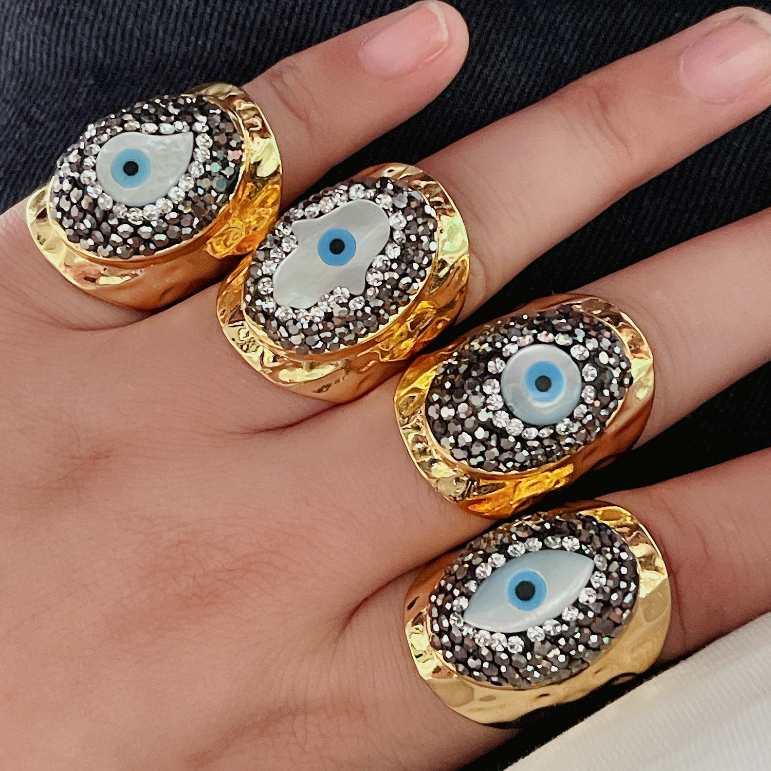Hematita Shell Eye Ring