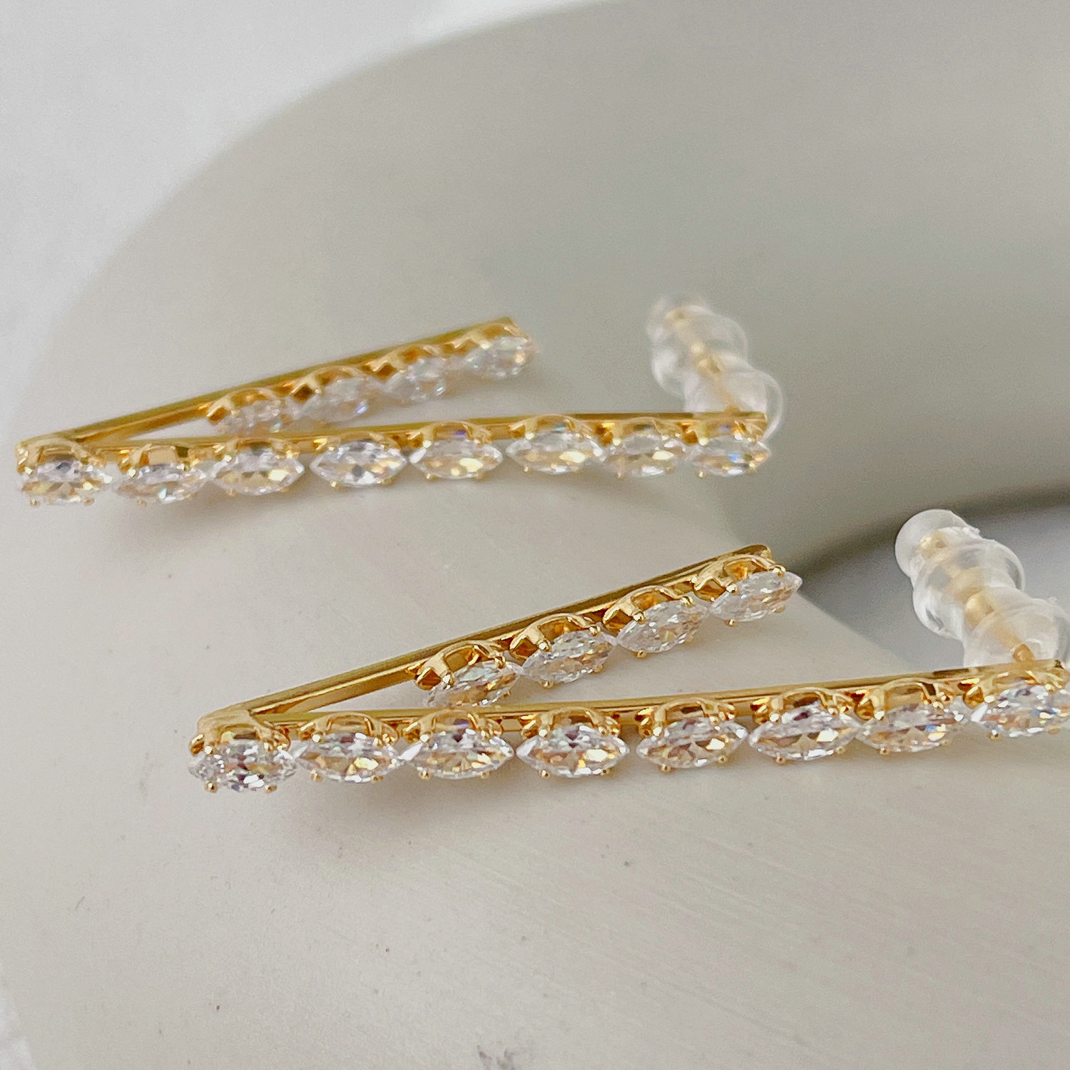 Zircon Triangle Earrings