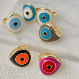 Enamel Eye Adjustable Ring