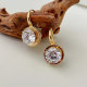 Big Zircon Round Earrings