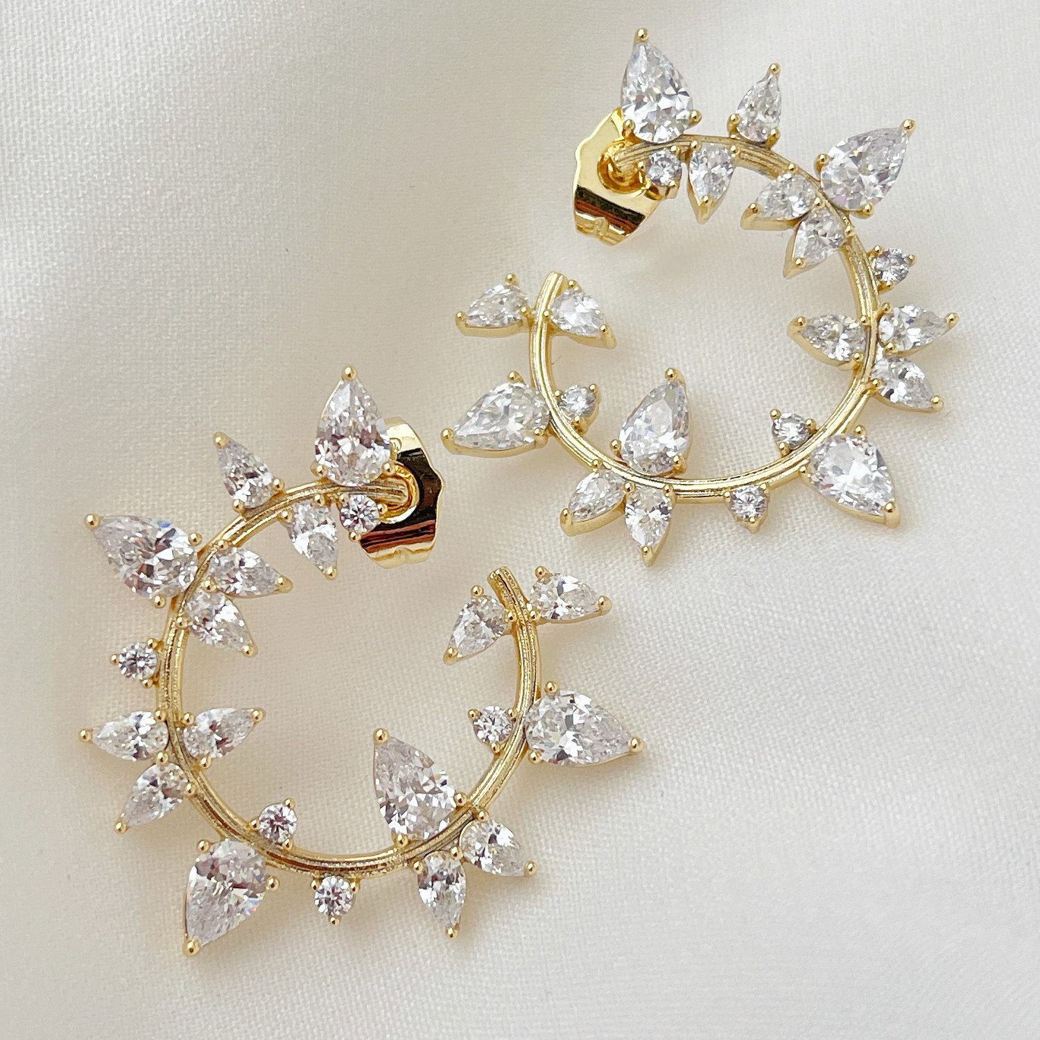 Clear Leaf Earrings