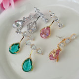 Pave Zircon Drop Earrings