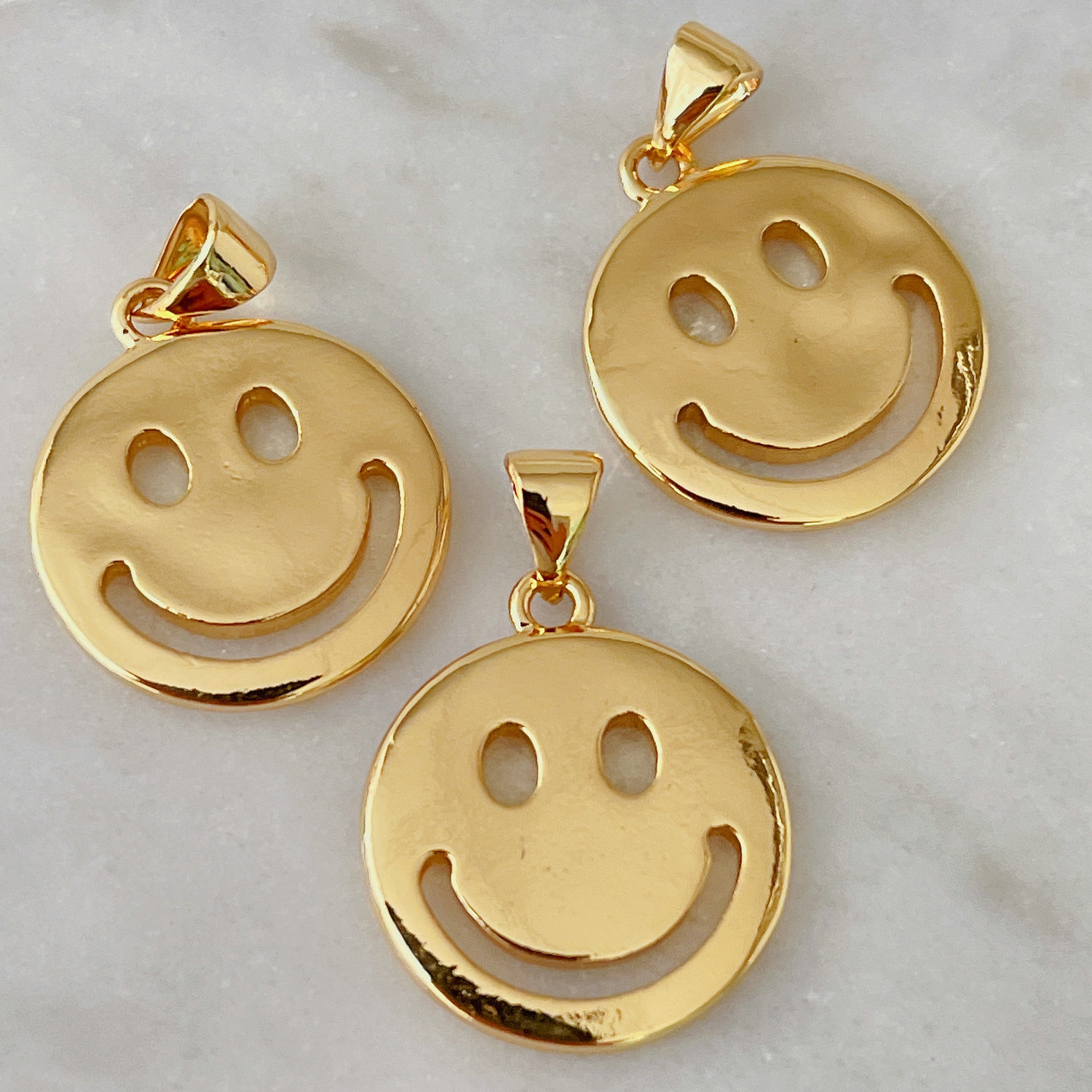 Gold Plated Smile Face Charm