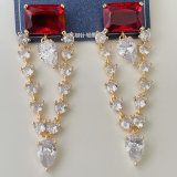 Zircon Tassel Earrings