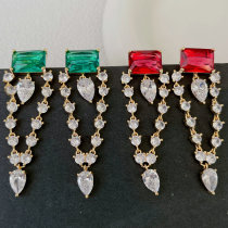 Zircon Tassel Earrings