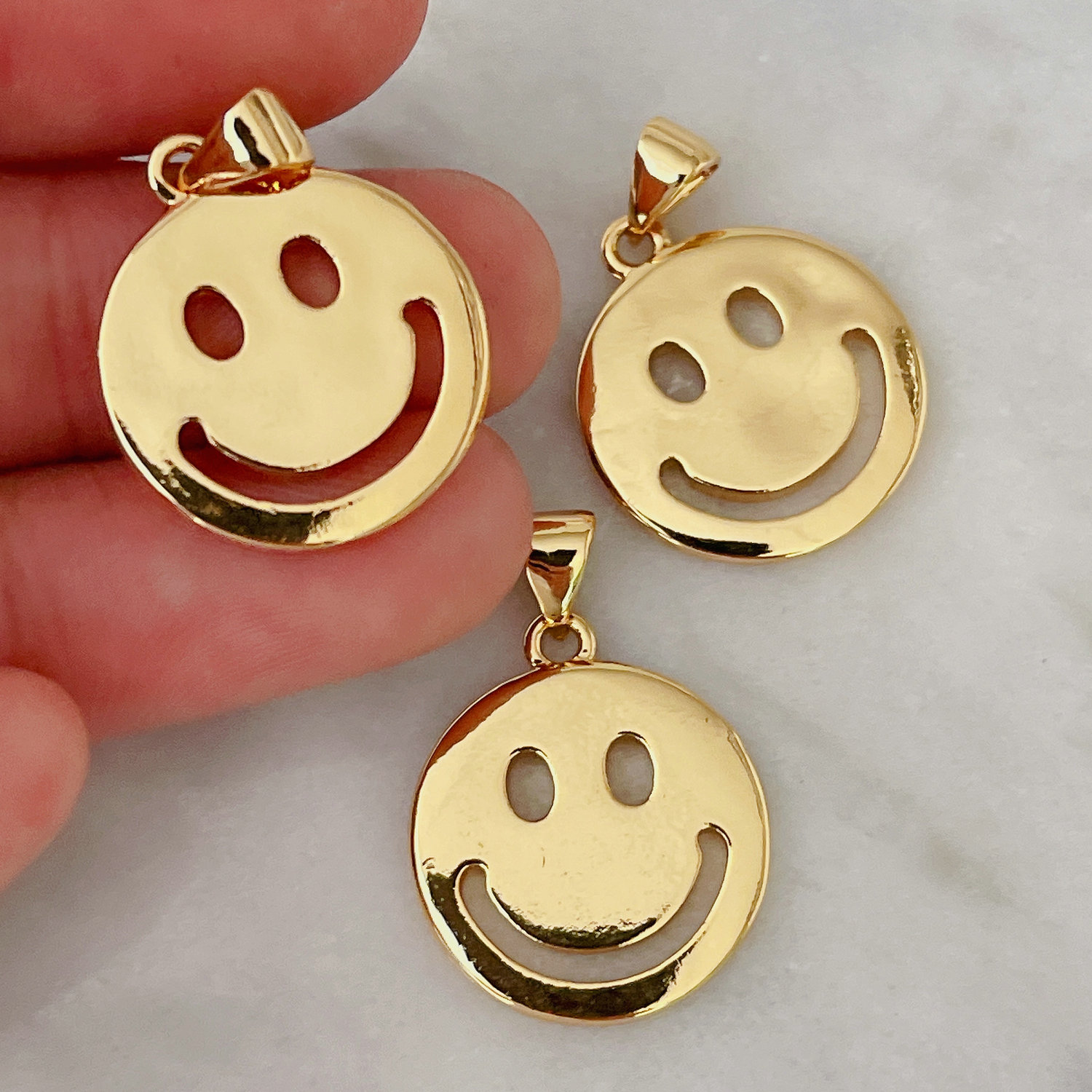 Gold Plated Smile Face Charm
