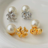 Cross Pearl Earrings