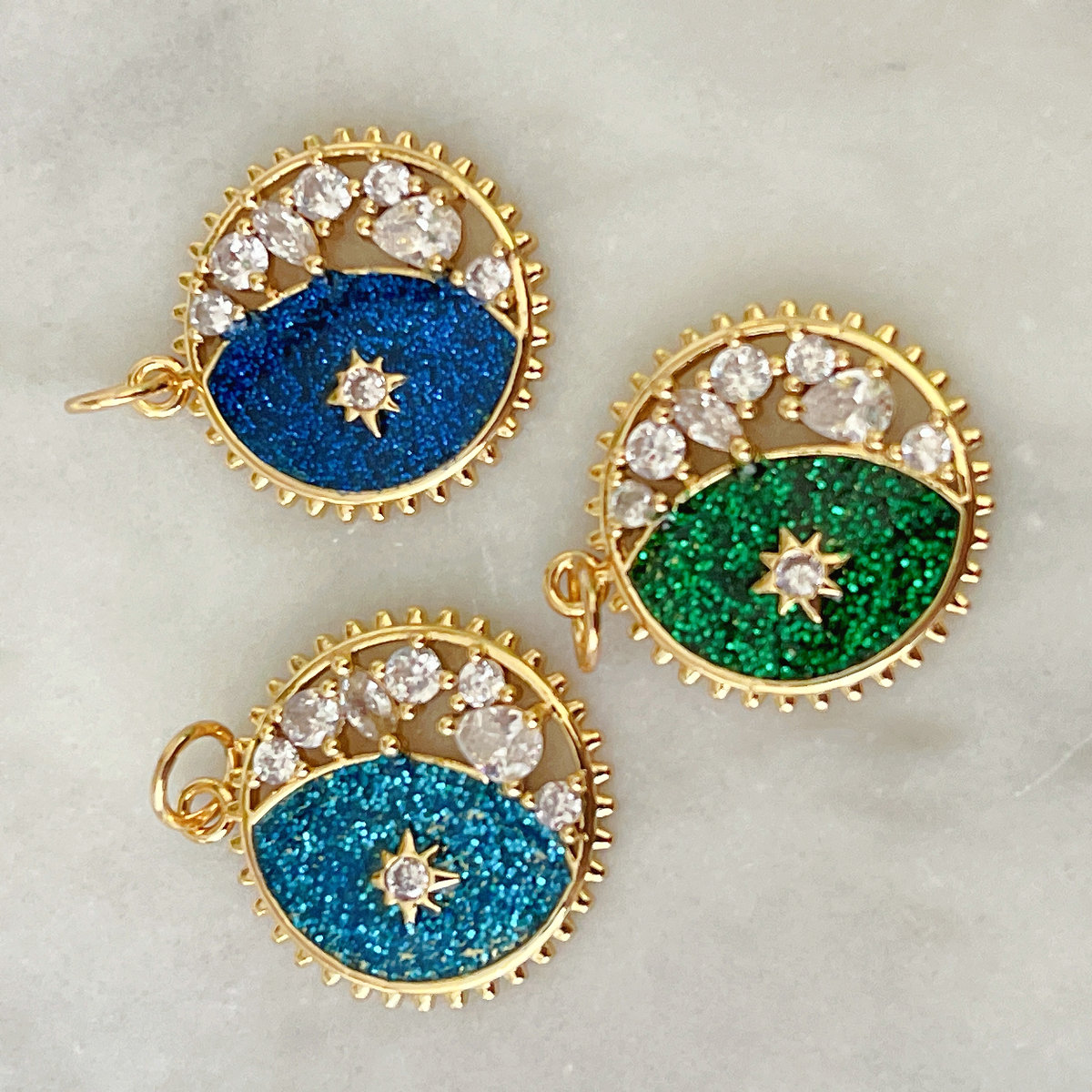 Enamel sun charm