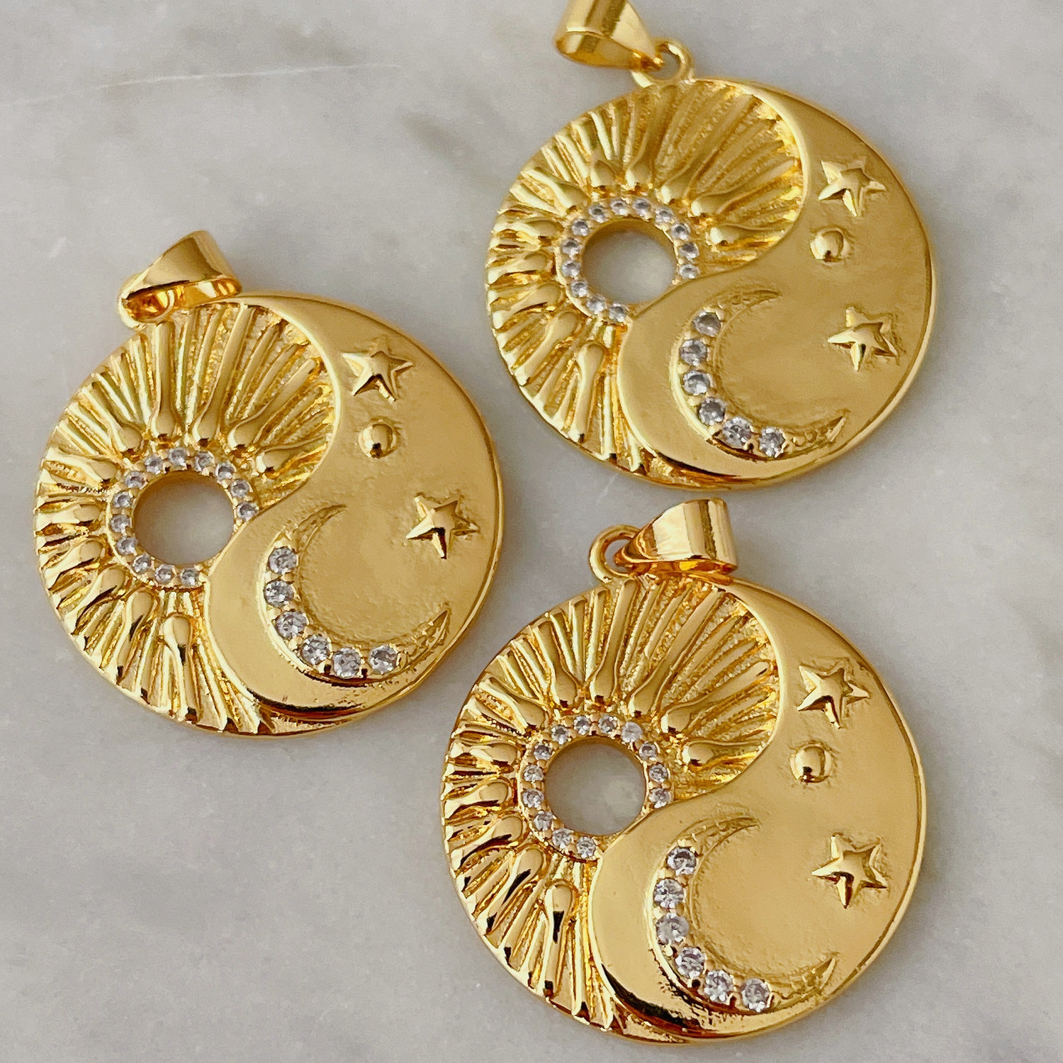 Moon star charm