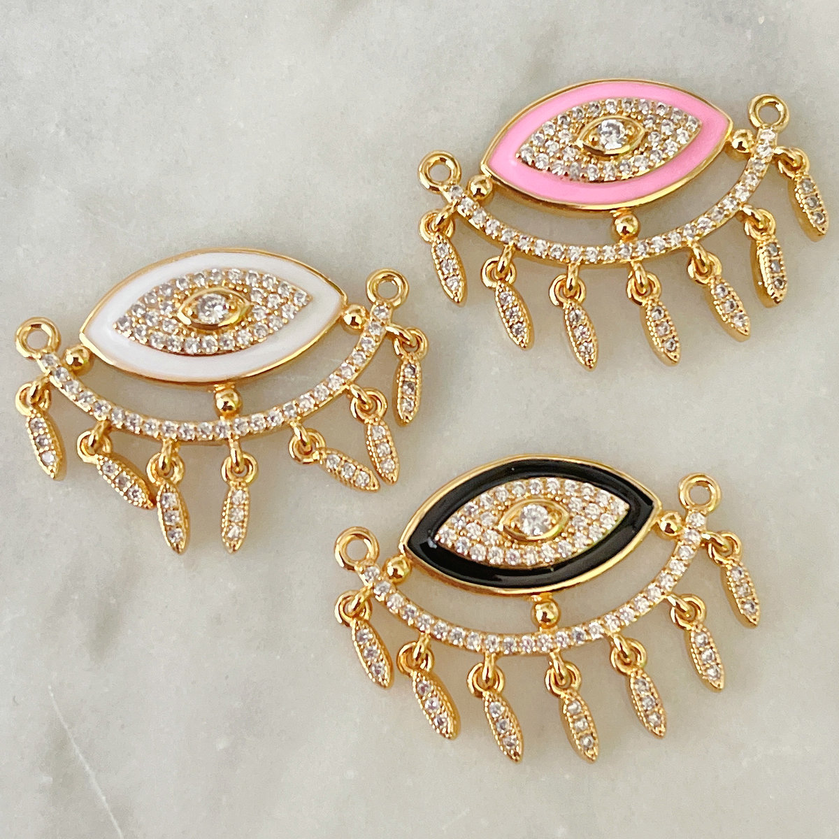 Enamel eye charm for necklace