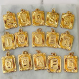 Metal Square Letter Charm