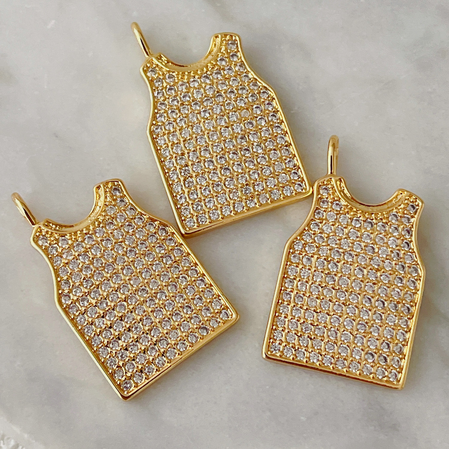 Pave zircon clother charm