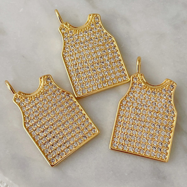 Pave zircon clother charm