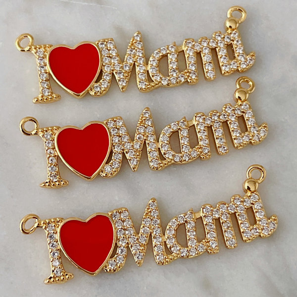 Heart charm mama charm for necklace