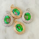 Green oval crytsal charm