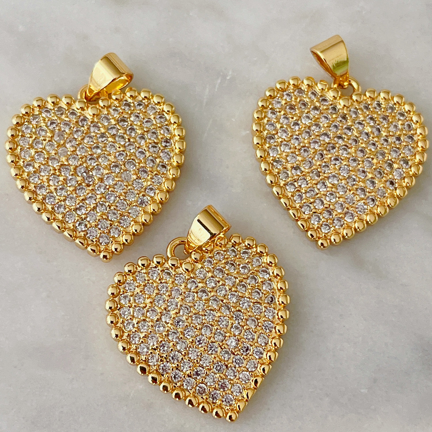 Pave heart charm