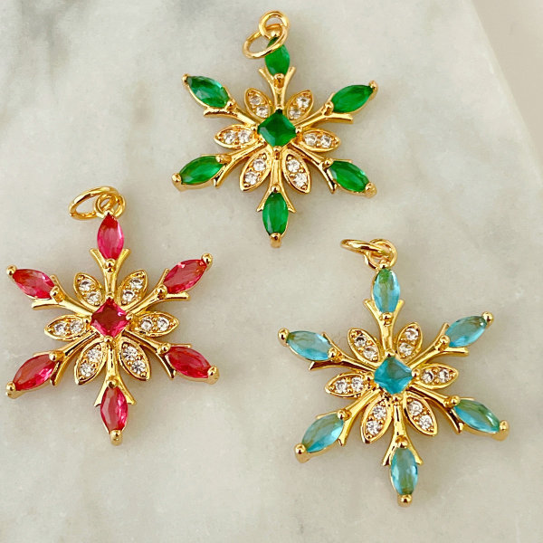 Zircon snowflower charm
