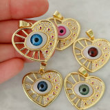 Glass eye heart charm