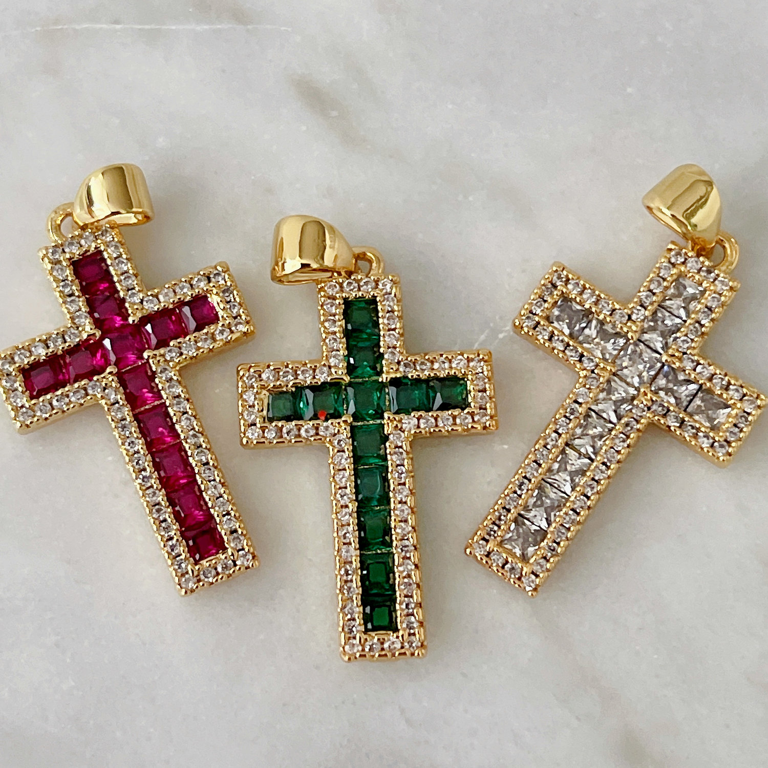 Coloful cross charm