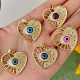 Glass eye heart charm