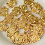 Metal Square Letter Charm
