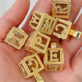 Square three-dimensional letter pendant