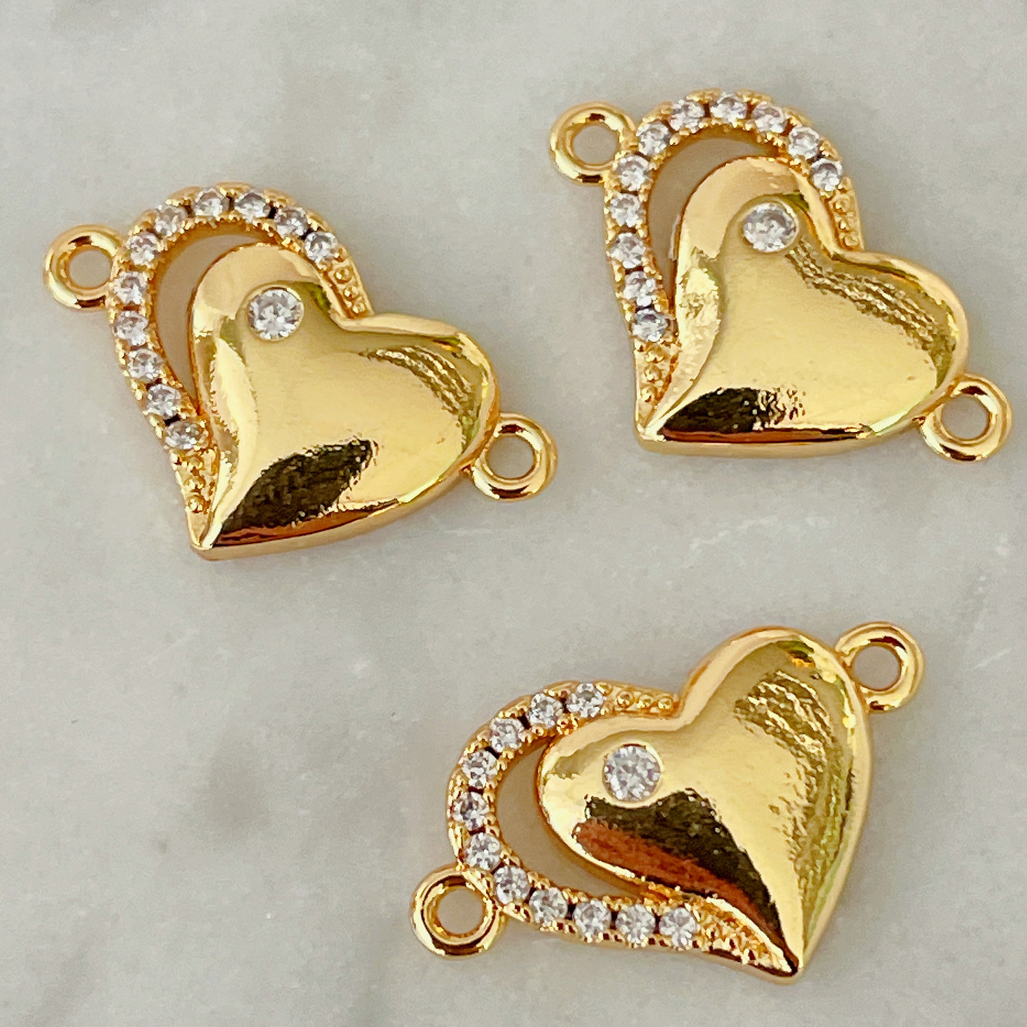 Heart connector for bracelet
