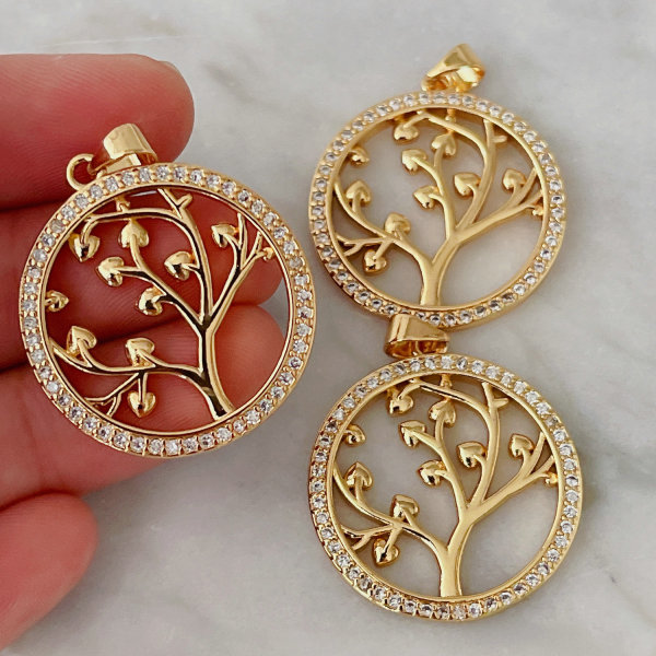 Pave tree charm