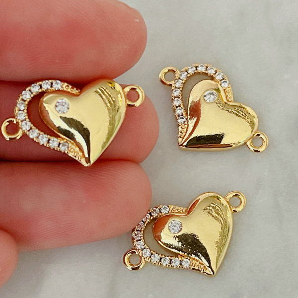 Heart connector for bracelet