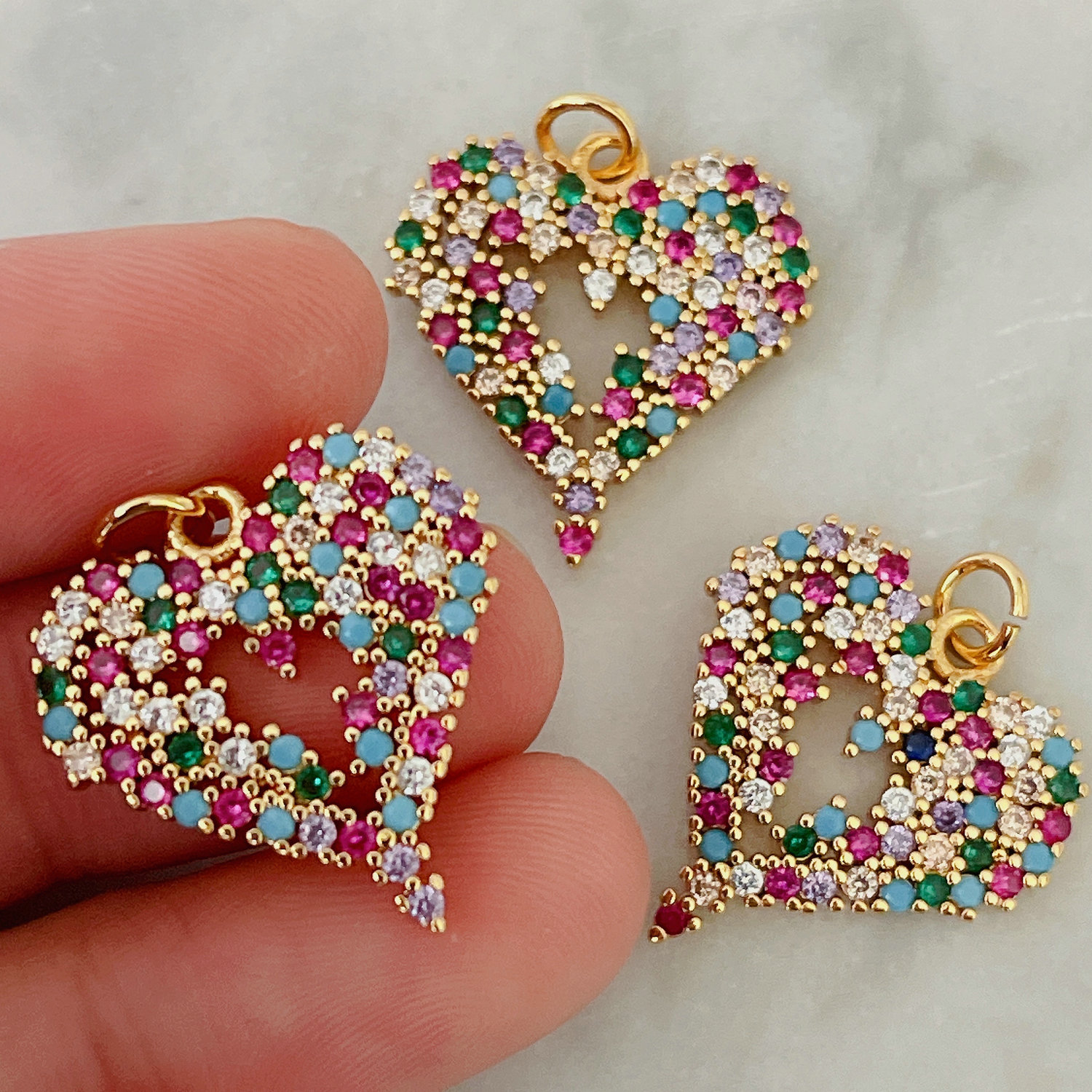 Colorful heart charm