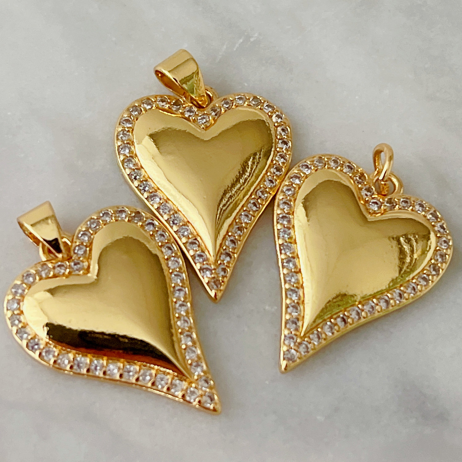 Pave heart charm