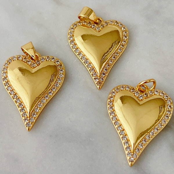 Pave heart charm