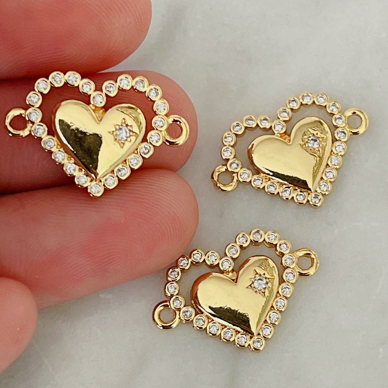 Heart connector for bracelet