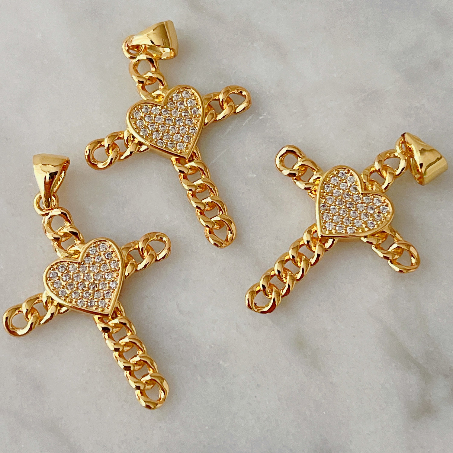 Heart cross charm