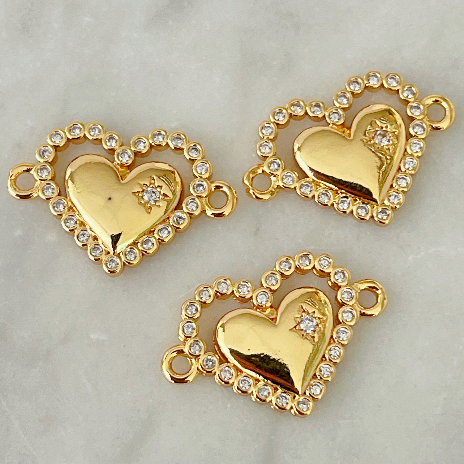 Heart connector for bracelet