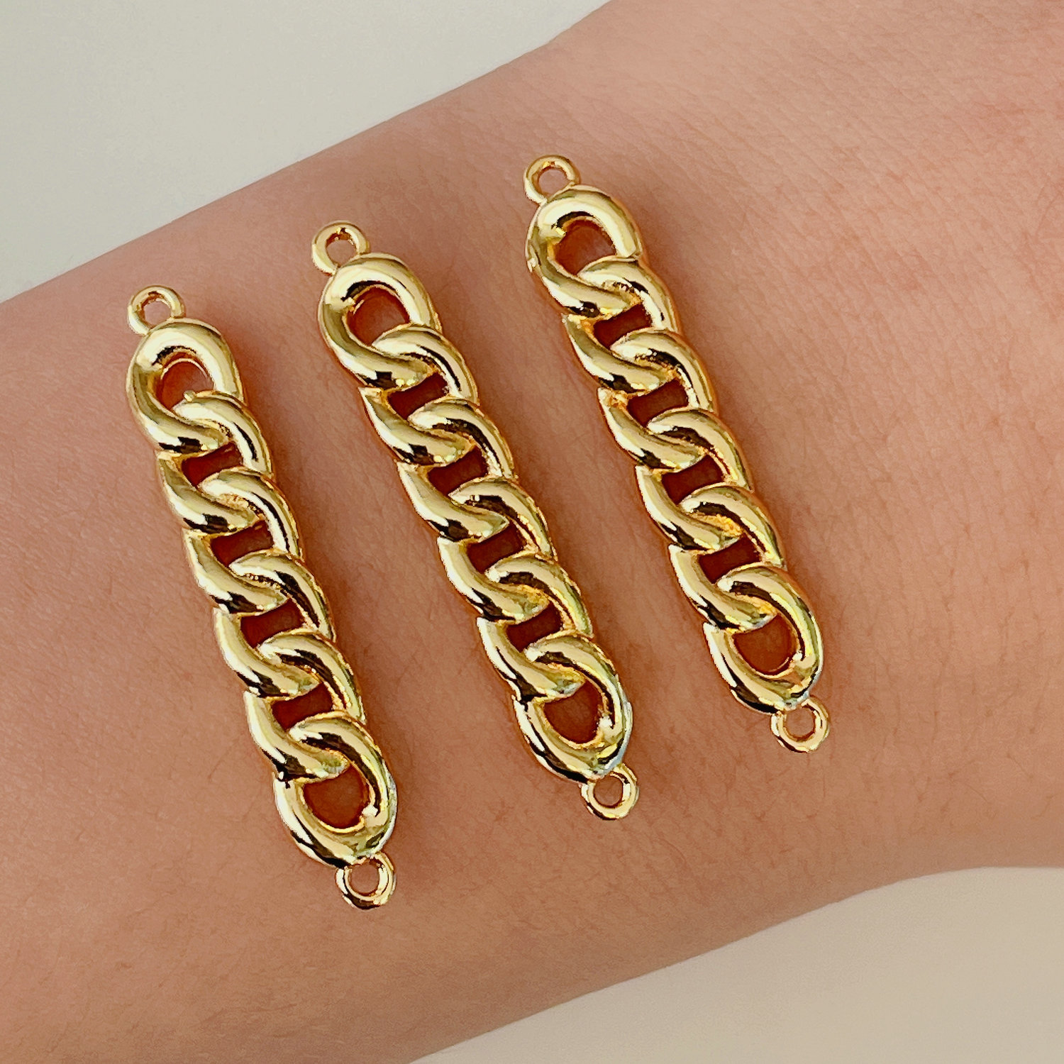 Cuban chain connector for bracelet