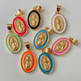 Oval enamel charm